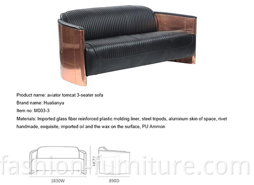 Aviator Tomcat 3 Seater Sofa